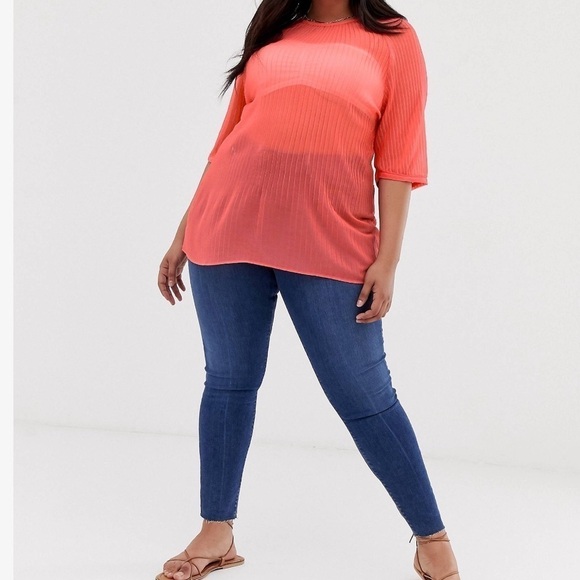 ASOS curve River Island plisse blouse 16 - Picture 4 of 6